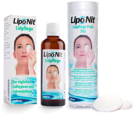 Lipo Nit Lidpflege 70ml mit 70 Lidpflege Pads
