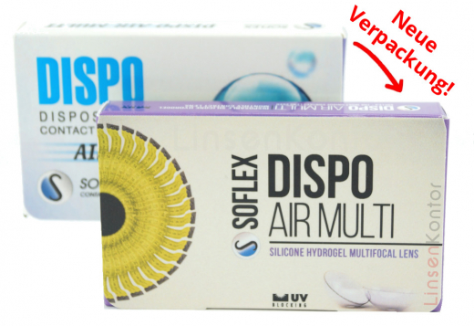 Dispo Air Multi (Somofilcon A ehemals Filcon II3) - HIGH (+2,25 bis +3,00) Testlinse